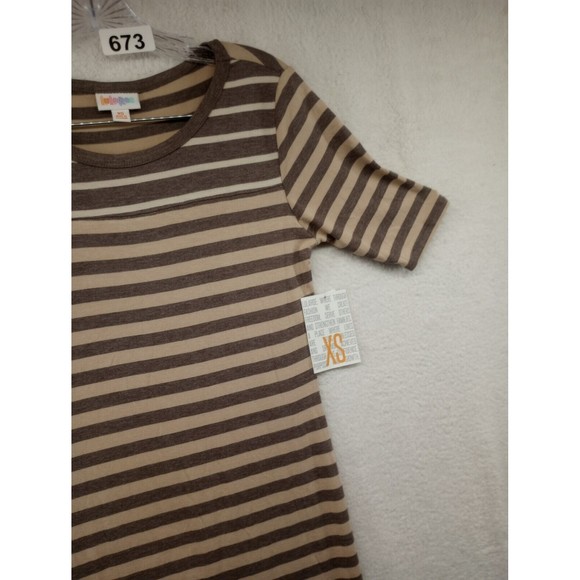 LuLaRoe NWT Julia Dress Size XS Taupe/Beige Stripes Casual Stretch Bodycon Fit - Picture 13 of 16